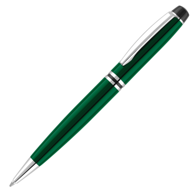 Picture of CHURCHILL METAL BALL PEN - GREEN - SILVER