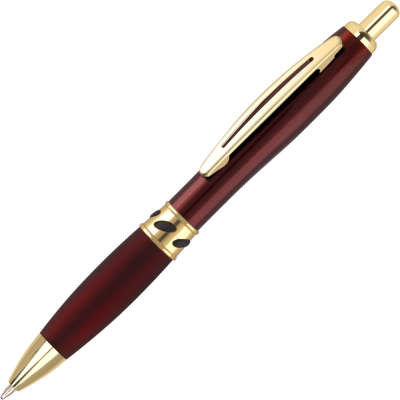 Picture of CONTOUR DECO ORO METAL BALL PEN - RED - GOLD