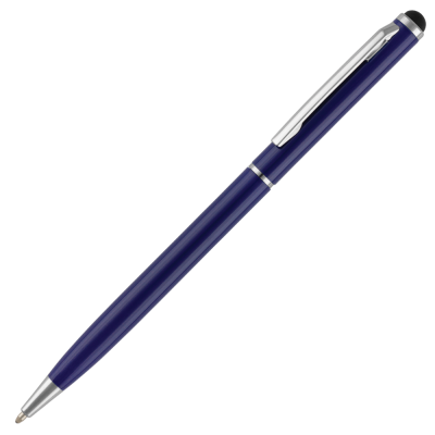 Picture of CHEVIOT-I METAL BALL PEN with Stylus - Blue - Silver