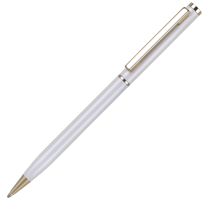 Picture of CHEVIOT ORO METAL BALL PEN - GLOSS WHITE - GOLD