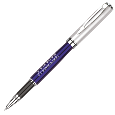 Picture of CONSUL METAL ROLLERBALL PEN - BLUE - SILVER