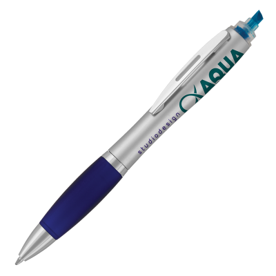 Picture of CONTOUR MAX HIGHLIGHTER BALL PEN - SILVER - BLUE