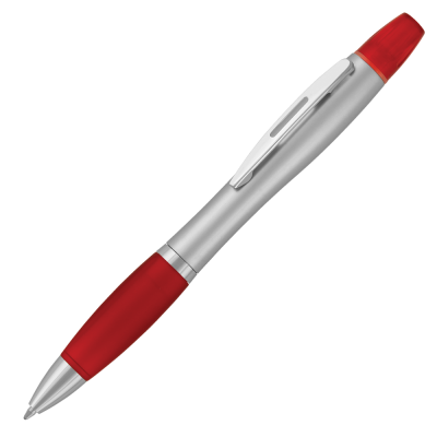 Picture of CONTOUR MAX HIGHLIGHTER BALL PEN - SILVER - RED