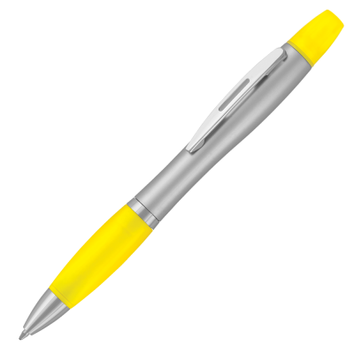 Picture of CONTOUR MAX HIGHLIGHTER BALL PEN - SILVER - YELLOW