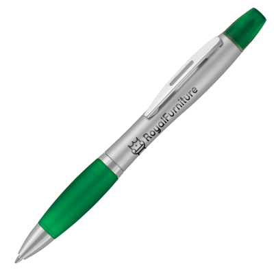 Picture of CONTOUR MAX HIGHLIGHTER BALL PEN - SILVER - GREEN