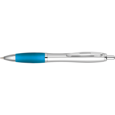 Picture of CONTOUR ARGENT BALL PEN - SILVER - LIGHT BLUE