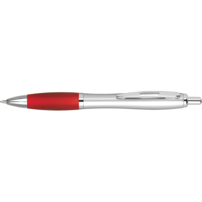 Picture of CONTOUR ARGENT BALL PEN - SILVER - RED