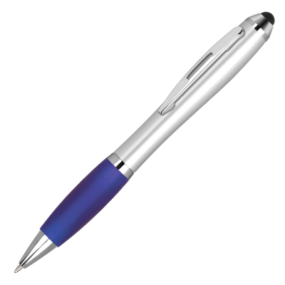 Picture of CONTOUR-I ARGENT BALL PEN with Stylus - Silver - Blue