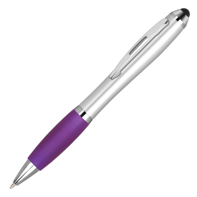 Picture of CONTOUR-I ARGENT BALL PEN with Stylus - Silver - Purple