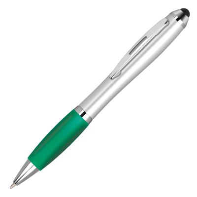 Picture of CONTOUR-I ARGENT BALL PEN with Stylus - Silver - Green