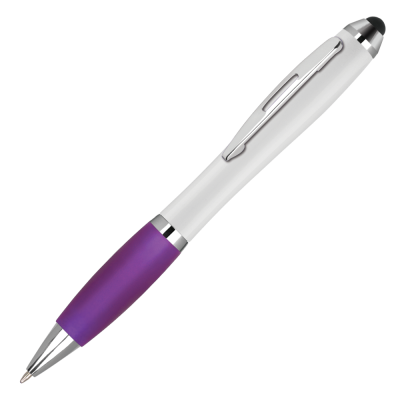 CONTOUR-I EXTRA BALL PEN with Stylus - White - Purple.