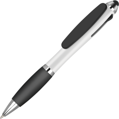 Picture of CONTOUR TRICOLOUR BALL PEN with Stylus - Black