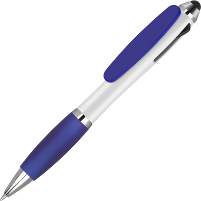 Picture of CONTOUR TRICOLOUR BALL PEN with Stylus - Blue