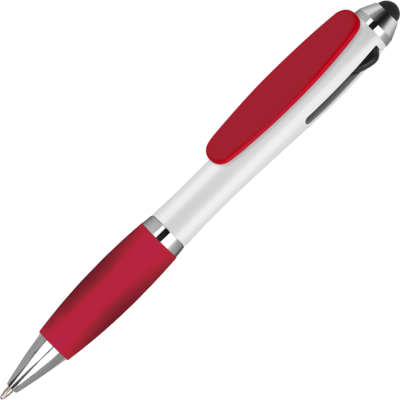 Picture of CONTOUR TRICOLOUR BALL PEN with Stylus - Red