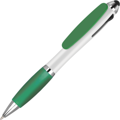 Picture of CONTOUR TRICOLOUR BALL PEN with Stylus - Green