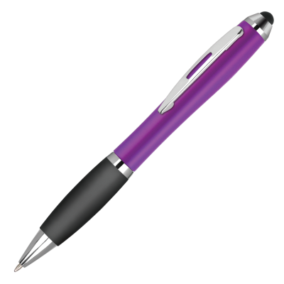 Picture of CONTOUR-I METALLIC FROST BALL PEN with Stylus - Purple