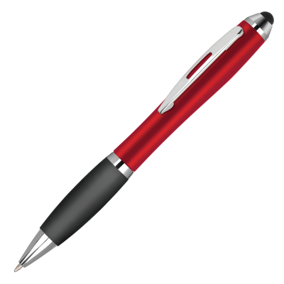 Picture of CONTOUR-I METALLIC FROST BALL PEN with Stylus - Red