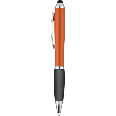 Picture of CONTOUR-I METALLIC FROST BALL PEN with Stylus - Orange