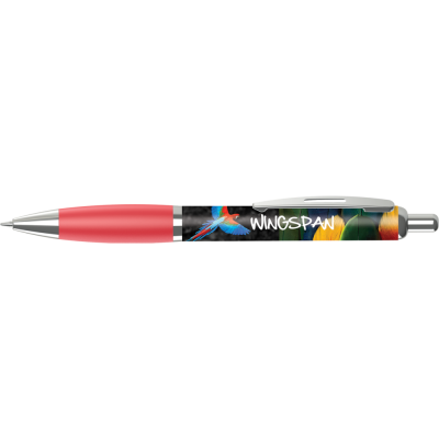 Picture of CONTOUR FULL COLOUR WRAP BALL PEN - WHITE - RED