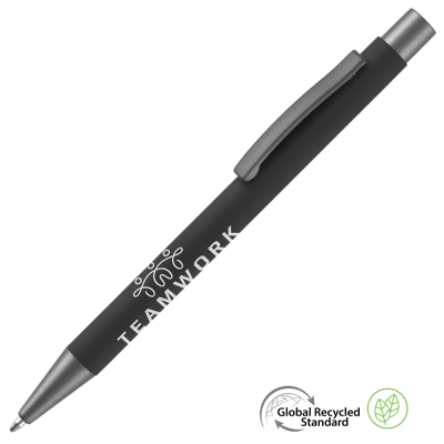 Picture of ERGO SOFT FEEL GRS RECYCLED BALL PEN - BLACK