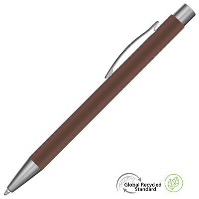 Picture of ERGO SOFT FEEL GRS RECYCLED BALL PEN - BROWN