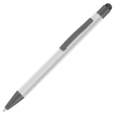 Picture of ERGO-I SOFT FEEL METAL BALL PEN with Stylus - White