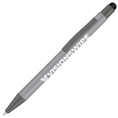 Picture of ERGO-I SOFT FEEL METAL BALL PEN with Stylus - Grey