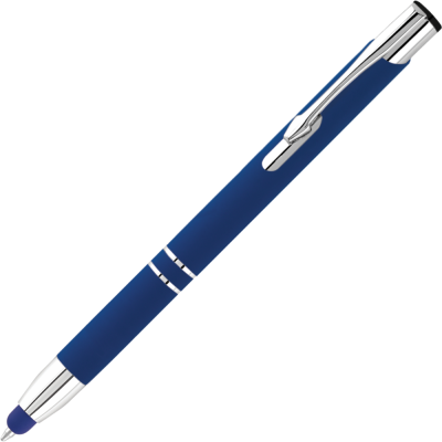 Picture of ELECTRA CLASSIC SOFT FEEL METAL BALL PEN with Stylus - Blue (Blue Ink)