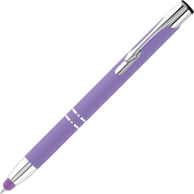 Picture of ELECTRA CLASSIC SOFT FEEL METAL BALL PEN with Stylus - Lilac (Blue Ink)