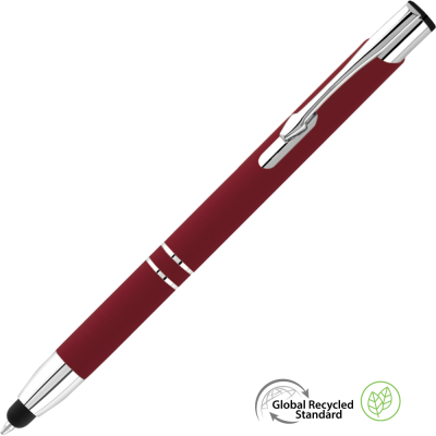 Picture of ELECTRA CLASSIC GRS RECYCLED SOFT FEEL METAL BALL PEN with Stylus - Burgundy