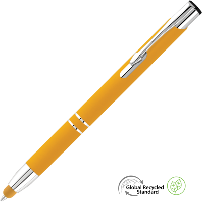 Picture of ELECTRA CLASSIC GRS RECYCLED SOFT FEEL METAL BALL PEN with Stylus - Yellow