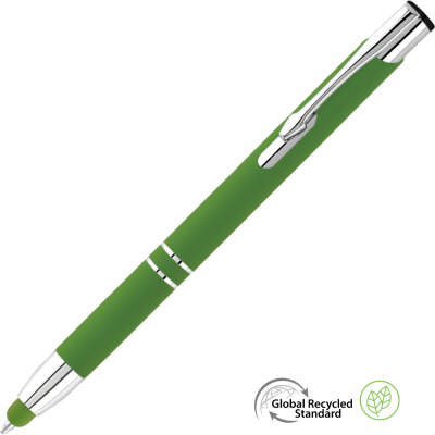 Picture of ELECTRA CLASSIC GRS RECYCLED SOFT FEEL METAL BALL PEN with Stylus - Green