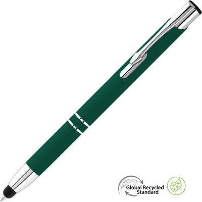 Picture of ELECTRA CLASSIC GRS RECYCLED SOFT FEEL METAL BALL PEN with Stylus - Dark Green