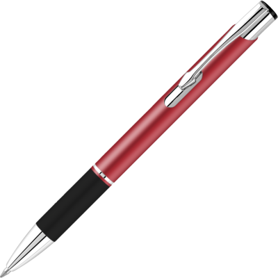 Picture of ELECTRA SATIN GRIP METAL BALL PEN - RED