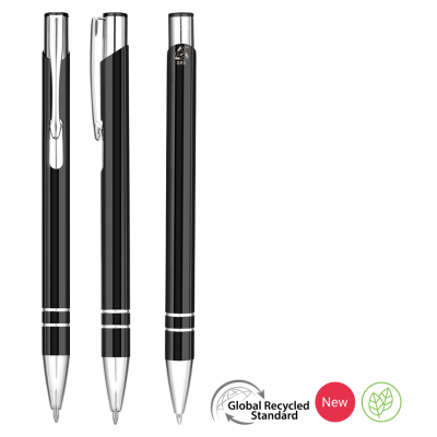 Picture of ELECTRA GRS RECYCLED METAL BALL PEN - BLACK.