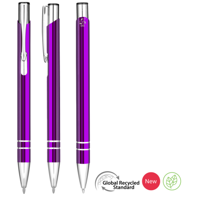 Picture of ELECTRA GRS RECYCLED METAL BALL PEN - PURPLE.