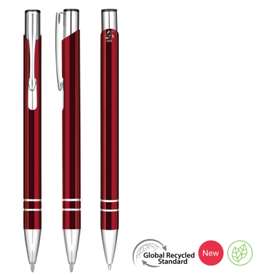 Picture of ELECTRA GRS RECYCLED METAL BALL PEN - RED.