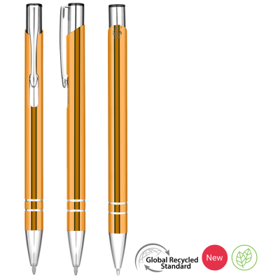 Picture of ELECTRA GRS RECYCLED METAL BALL PEN - ORANGE.