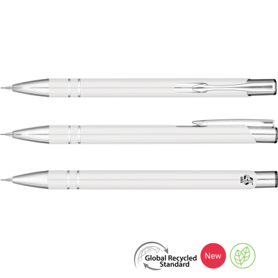 Picture of ELECTRA GRS RECYCLED MECHANICAL METAL PENCIL - WHITE & SILVER