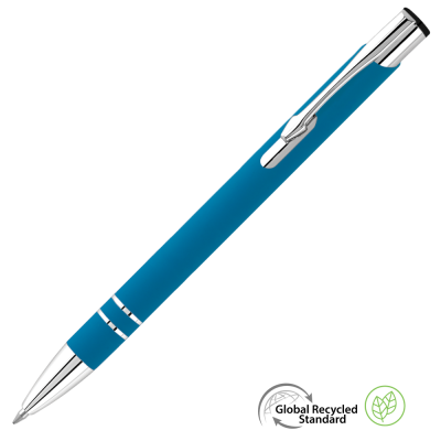 Picture of ELECTRA GRS RECYCLED SOFT FEEL METAL BALL PEN - AQUA