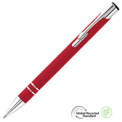 Picture of ELECTRA GRS RECYCLED SOFT FEEL METAL BALL PEN - RED