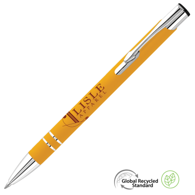 Picture of ELECTRA GRS RECYCLED SOFT FEEL METAL BALL PEN - YELLOW