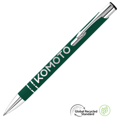 Picture of ELECTRA GRS RECYCLED SOFT FEEL METAL BALL PEN - DARK GREEN