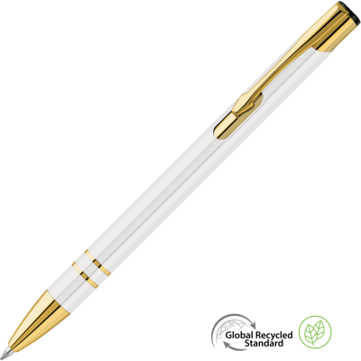 Picture of ELECTRA ORO GRS RECYCLED METAL BALL PEN - WHITE