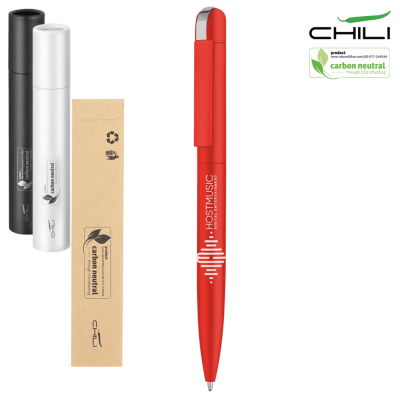 Picture of FOLK SOFT FEEL RECYCLED METAL BALL PEN BY CHILI - RED