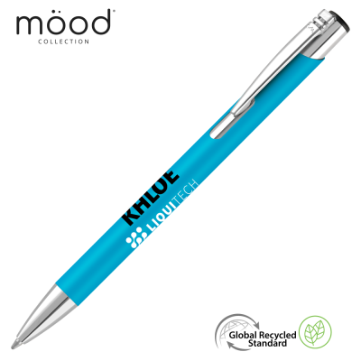 Picture of MOOD GRS RECYCLED SOFT FEEL METAL BALL PEN - CYAN