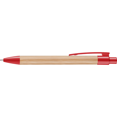 Picture of PANDA BAMBOO BALL PEN - RED