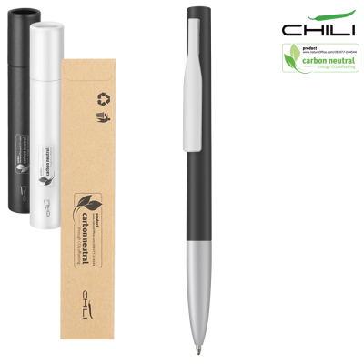 Picture of PEGI SOFT FEEL METAL RECYCLED BALL PEN BY CHILI - BLACK