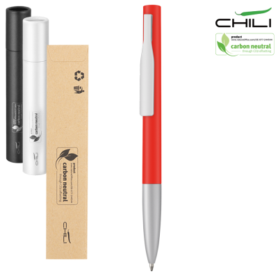 Picture of PEGI SOFT FEEL METAL RECYCLED BALL PEN BY CHILI - RED