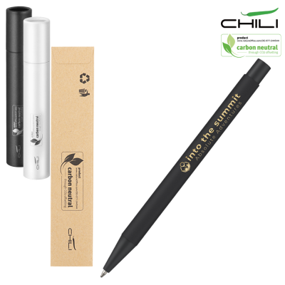 Picture of PAR NOIR SOFT FEEL RECYCLED METAL BALL PEN BY CHILI - BLACK - GOLD BASE METAL